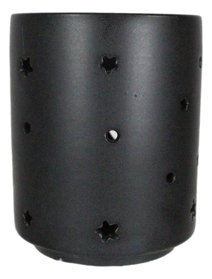 Pack Of 2 Wicca Triple Moon Goddess Black Ceramic Tea Light Votive Candle Holder