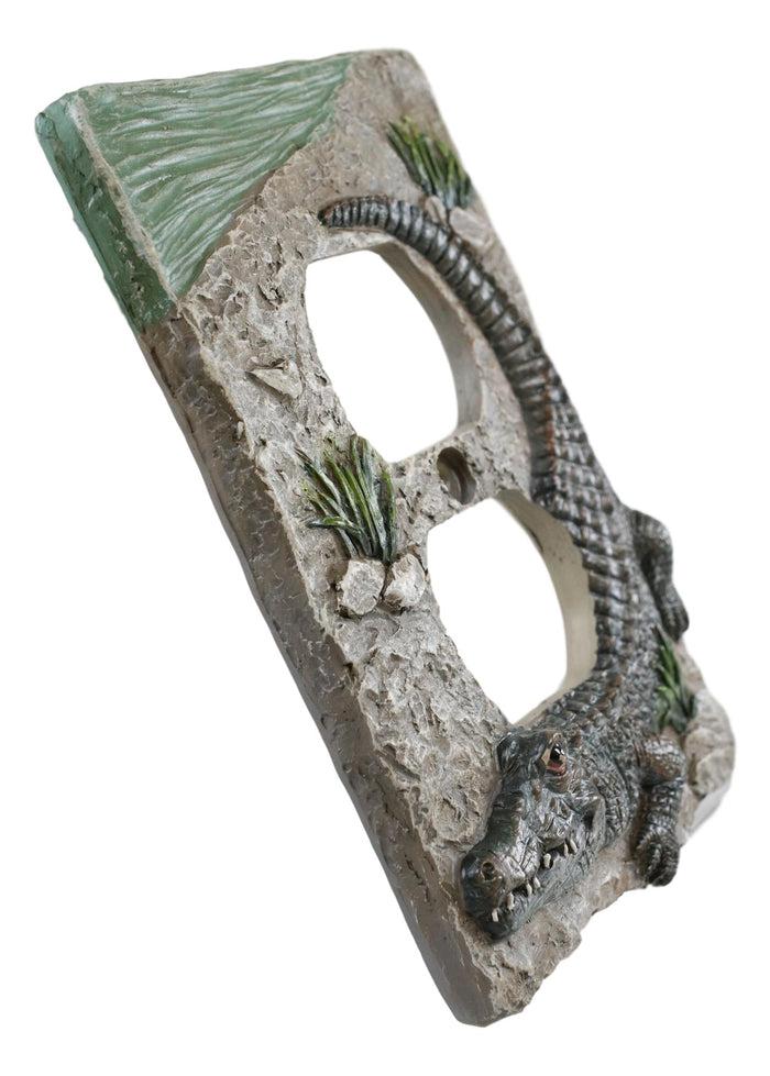 Pack Of 2 Wildlife Bayou Swamp Alligator Double Receptacle Wall Outlet Plate