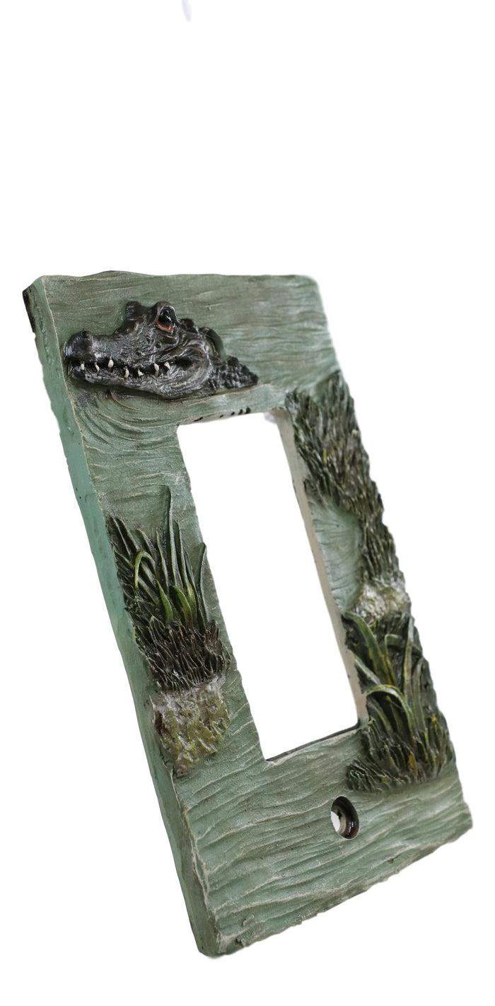 Pack Of 2 Wildlife Bayou Swamp Alligator Single Gang Rocker Switch Wall Plate