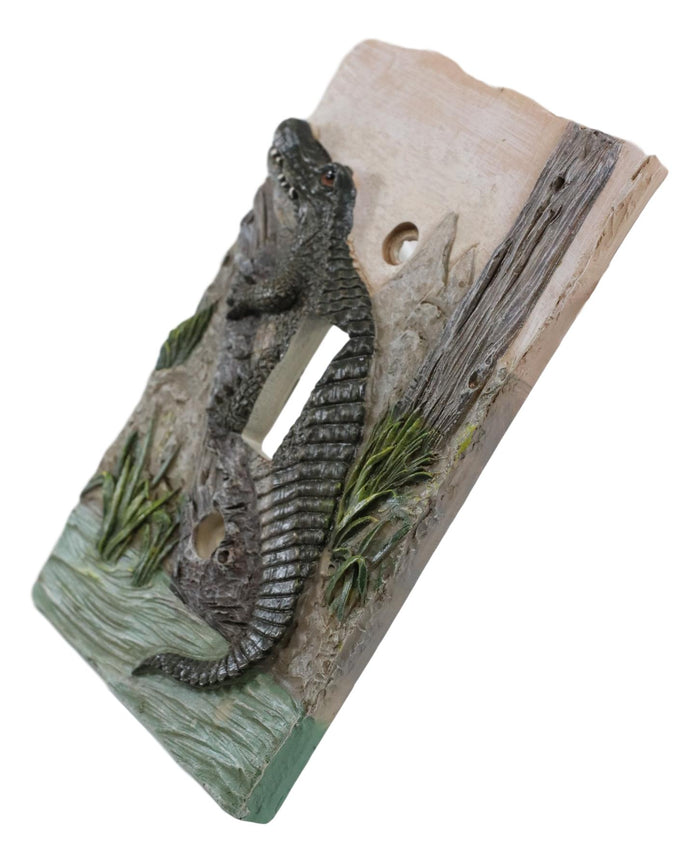 Pack Of 2 Wildlife Bayou Swamp Alligator Single Toggle Switch Wall Outlet Plate