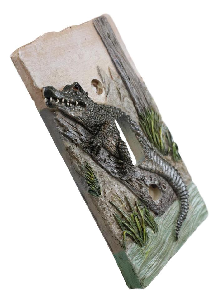 Pack Of 2 Wildlife Bayou Swamp Alligator Single Toggle Switch Wall Outlet Plate