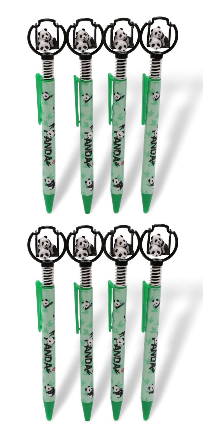 Pack Of 24 Panda Bear Cubs On Swing Green Ballpoint Ball Black Ink Pens W/ Base