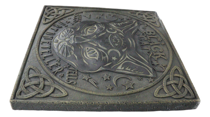 Pack Of 3 Wicca Mystic Black Cat Sees Tells Fortune Teller Resin Stepping Stones