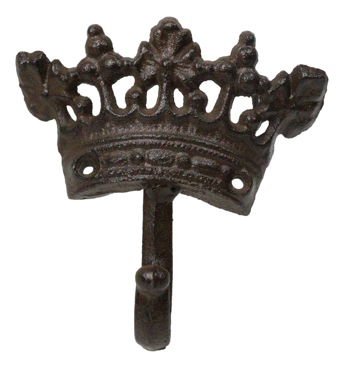 Pack Of 4 Cast Iron Medieval Royalty King And Queen Crowns Wall Coat Hooks