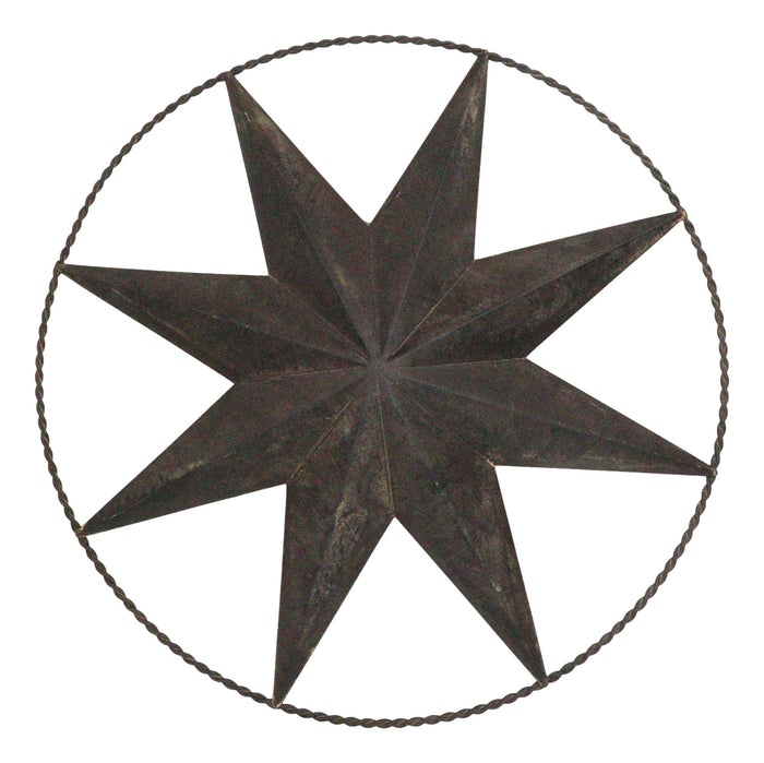 Pack Of 4 Colorful 18" Metal Rustic Western 8 Pointed Star In Ring Wall Decors