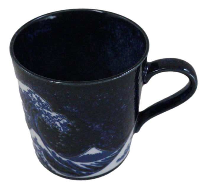 Pack Of 4 Made In Japan Navy Blue Japanese Hokusai Great Wave Of Kanagawa Mugs