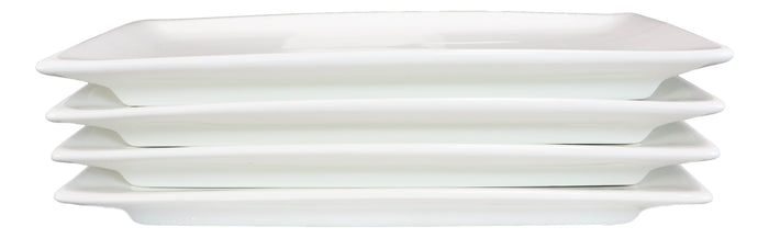 Pack Of 4 Modern White Porcelain Sushi Appetizer Dessert Platter Plates 10"L