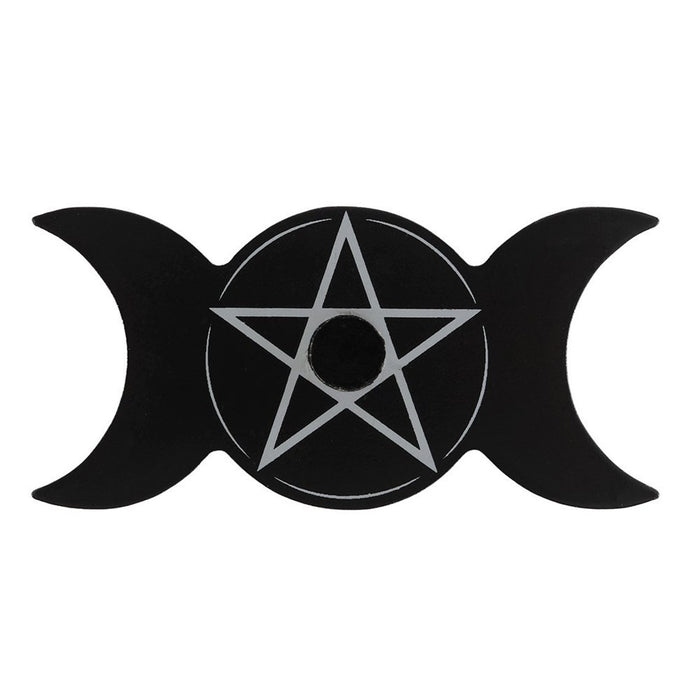 Pack Of 4 Occult Wicca Triple Moon Goddess Small Candle Stick Holder Sculpture