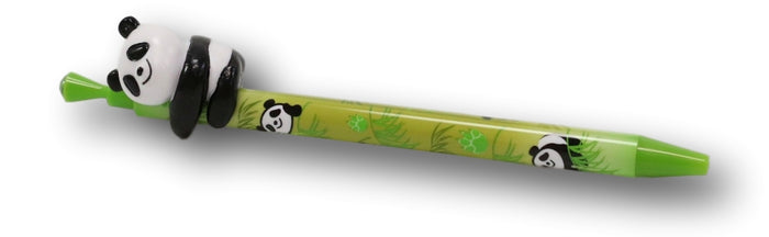 Pack Of 4 Panda Bear Cub Climbing On Bamboo Green Ballpoint Ball Black Ink Pens