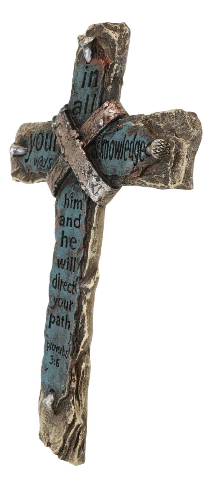 Pack Of 4 Rustic Western Inspirational Christian Bible Verses Wall Crosses Decor