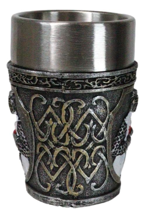 Pack Of 4 White Cloak Medieval Templar Crusader Knight Shot Glasses Set Of 4