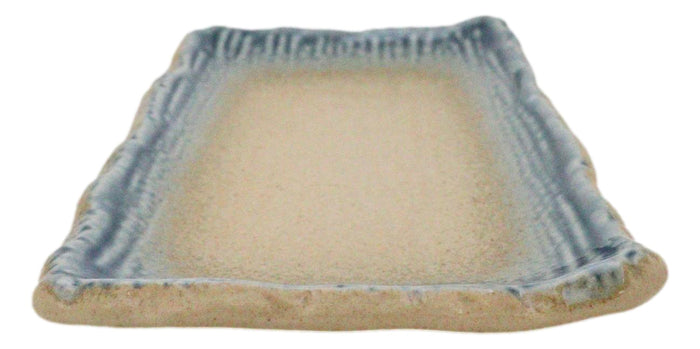 Pack Of 5 Blue River Ao Nagashi Collection Rectangular Wavy Sushi Plates 8.75" L