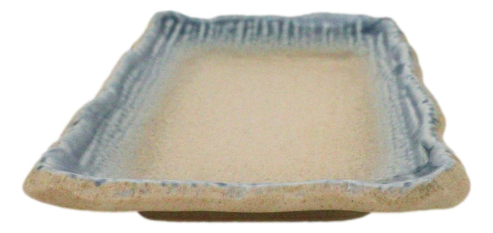 Pack Of 5 Blue River Ao Nagashi Collection Rectangular Wavy Sushi Plates 8.75" L