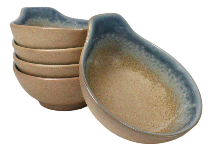 Pack Of 5 Blue River Ao Nagashi Small Ponzu Miso Soup Bowls With Handle 5oz