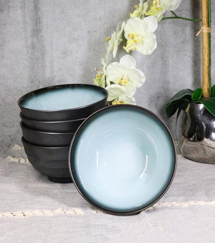 Pack Of 5 Blue Sky Seikai Art Ceramic Soup Salad Rice Donburi Poke Bowls 24oz