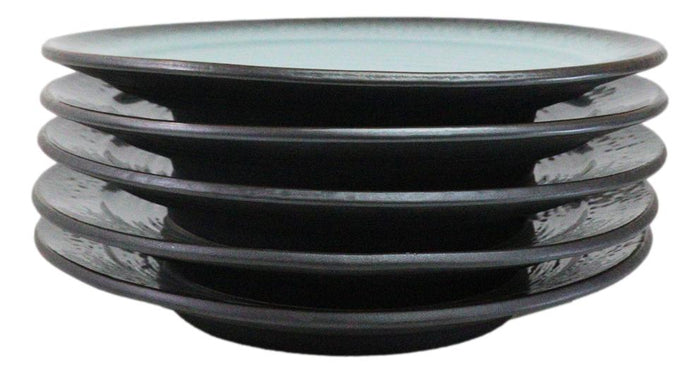 Pack Of 5 Ceramic Blue Sky Seikai Collection Large Round Dinner Plates 10" D