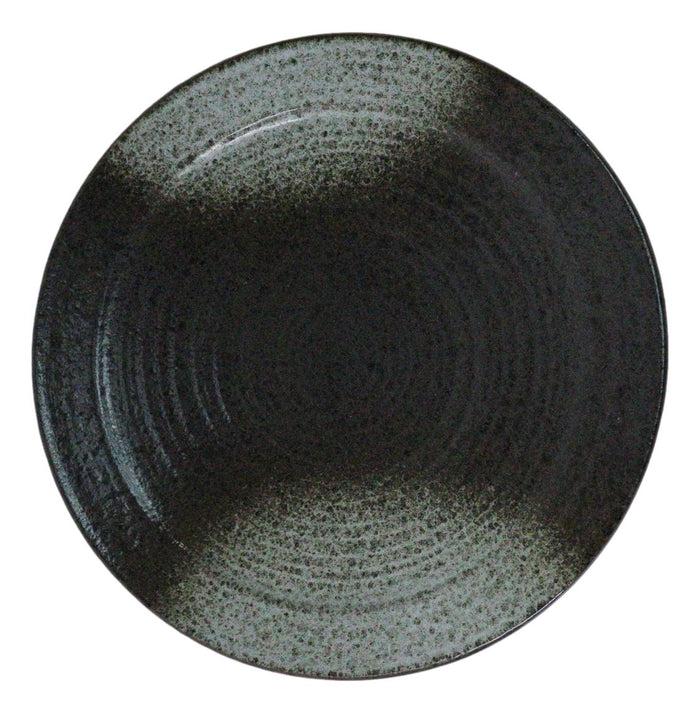 Pack Of 5 Ceramic Grey Tone Hakumu Collection Large Round Dinner Plates 10" D