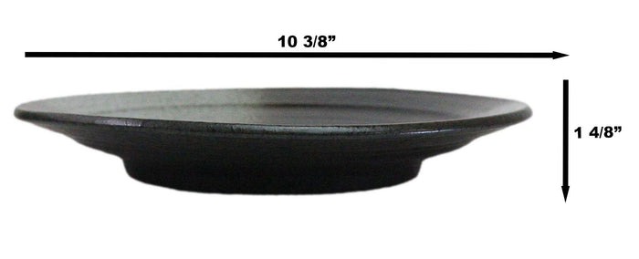 Pack Of 5 Ceramic Grey Tone Hakumu Collection Large Round Dinner Plates 10" D