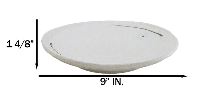 Pack Of 5 Ceramic Yukino Hana Collection Porcelain Round Dinner Plates 8.75" D