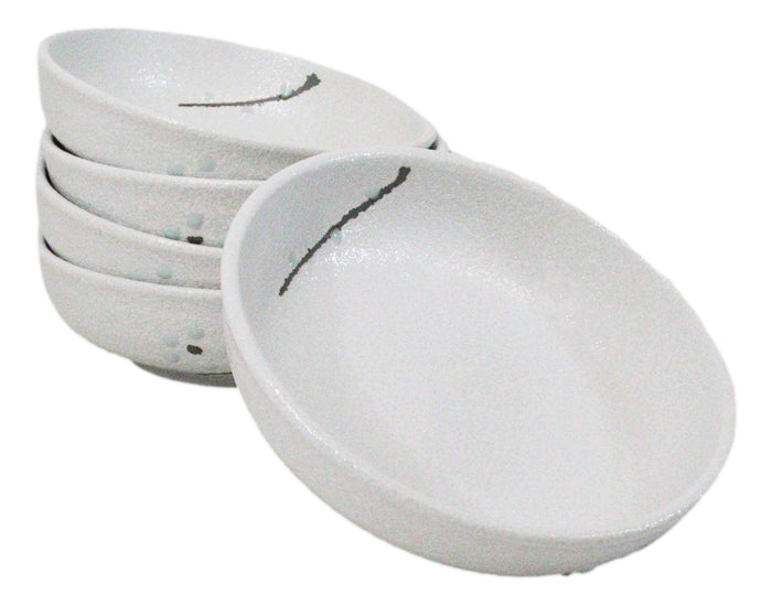 Pack Of 5 Ceramic Yukino Hana Collection Soup Salad Rice Shallow Bowls 10oz