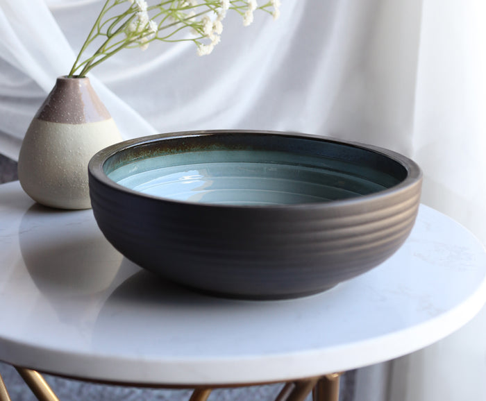 Pack Of 5 Ceramic Zen Blue Large Dinner Soup Noodles Donburi Rice Bowls 42oz Pack Of 5 Ceramic Zen Blue Large Dinner Soup Noodles Donburi Rice Bowls 42oz