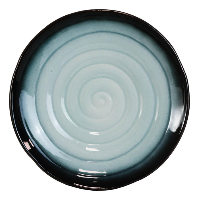 Pack Of 5 Ceramic Zen Blue Lunch Salad Appetizer Deep Plates Or Shallow Bowls