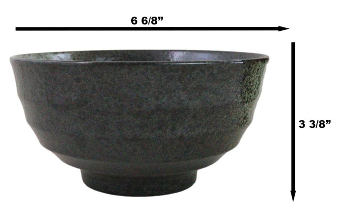 Pack Of 5 Grey Tone Hakumu Ceramic Soup Salad Rice Donburi Poke Bowls 24oz