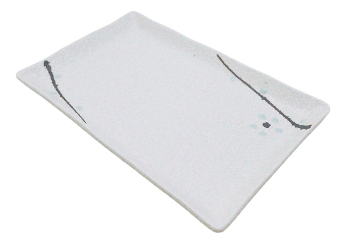 Pack Of 5 Yukino Hana Ceramic Collection Rectangular Sushi Plates 7.75" L