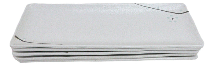 Pack Of 5 Yukino Hana Collection Ceramic Rectangular Serving Platter 14" Long