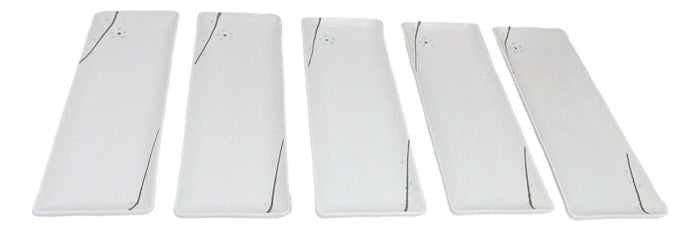 Pack Of 5 Yukino Hana Collection Ceramic Rectangular Serving Platter 14" Long