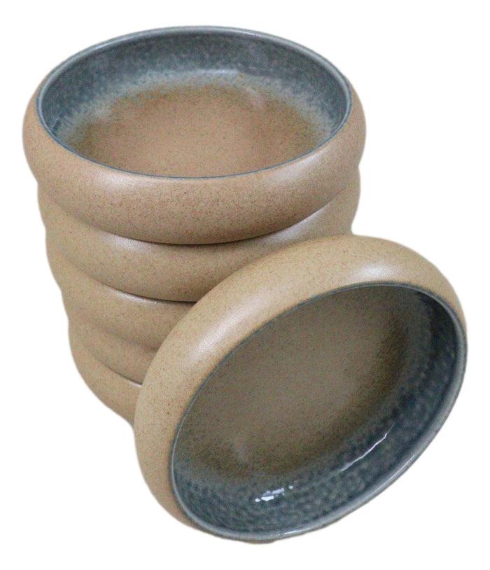 Pack Of 6 Ao Nagashi River Round Appetizer Salad Banchan Deep Dish Plates 5"D