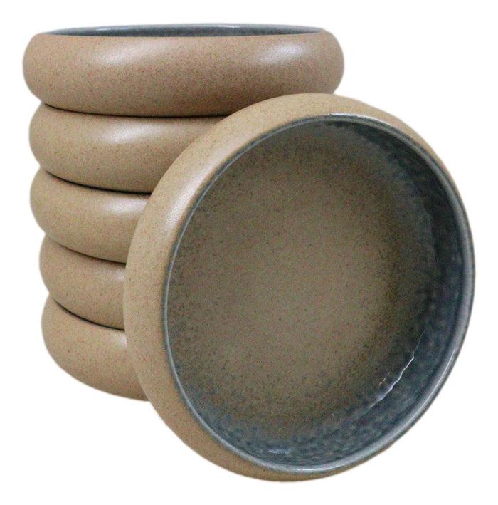 Pack of 6 Ao Nagashi River Round Appetizer Salad Banchan Deep Dish Plates 5"D