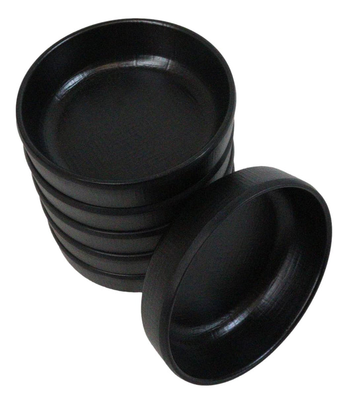 Pack Of 6 Black Silk Melamine Condiments Sauce Bowls Small Banchan Dishes 3.5"D