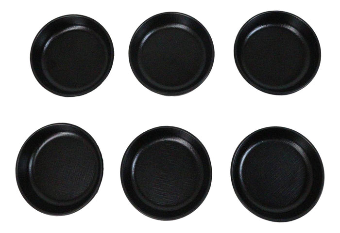 Pack Of 6 Black Silk Melamine Condiments Sauce Bowls Small Banchan Dishes 3.5"D