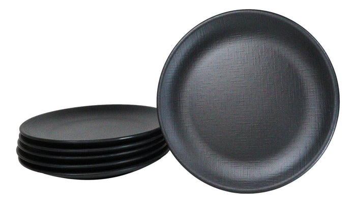 Pack Of 6 Black Silk Melamine Round Dinner Plates 10"D Restaurant Supply Pack Of 6 Black Silk Melamine Round Dinner Plates 10"D Restaurant Supply
