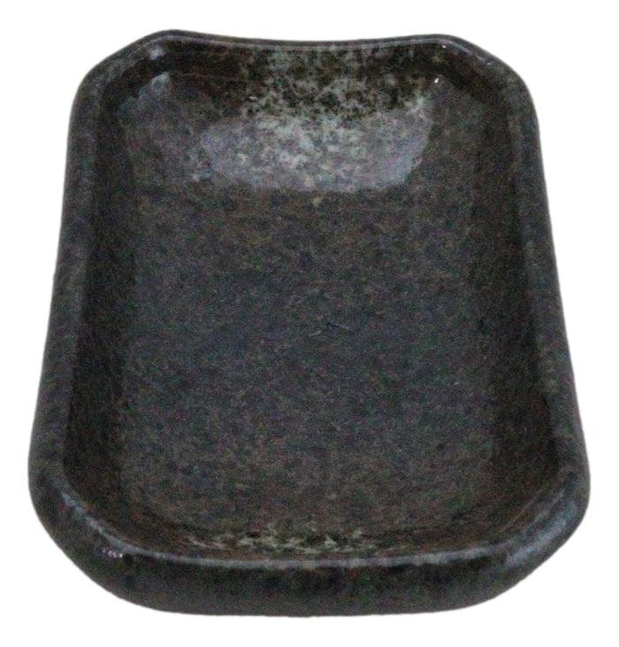 Pack Of 6 Ceramic Grey Hakumu Soy Sauce Oil Condiment Rectangular Dishes 2oz