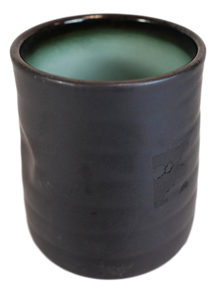 Pack Of 6 Ceramic Zen Blue Style Yunomi Notched Teacup Tea Cups Without Handles