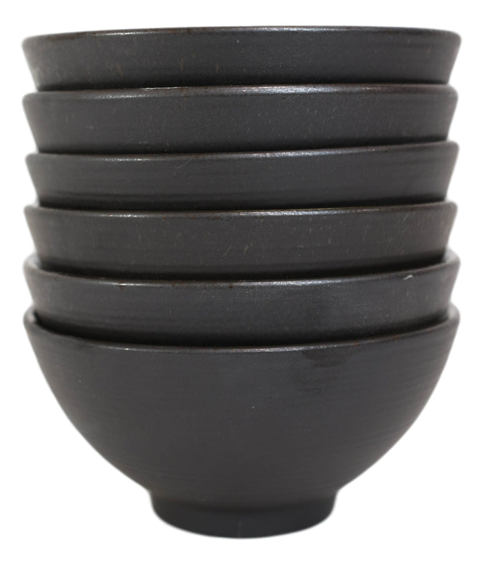 Pack Of 6 Ceramic Zen Blue Swirl Appetizer Salad Soup Dessert Rice Bowls 10oz