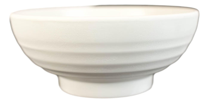 Pack Of 6 Contemporary Ridged 7.5"D Matte White Melamine Salad Pasta Soup Bowls