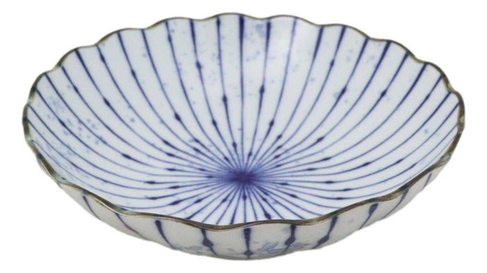 Pack Of 6 Fubuki Tokusa Made In Japan Round Flair Deep Plates Shallow Bowls 15oz