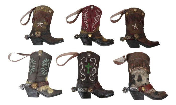 Pack Of 6 Lone Star Lace Cross Turquoise Western Cowboy Cowgirl Boot Wall Decors