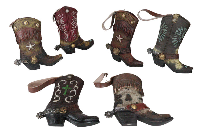 Pack Of 6 Lone Star Lace Cross Turquoise Western Cowboy Cowgirl Boot Wall Decors