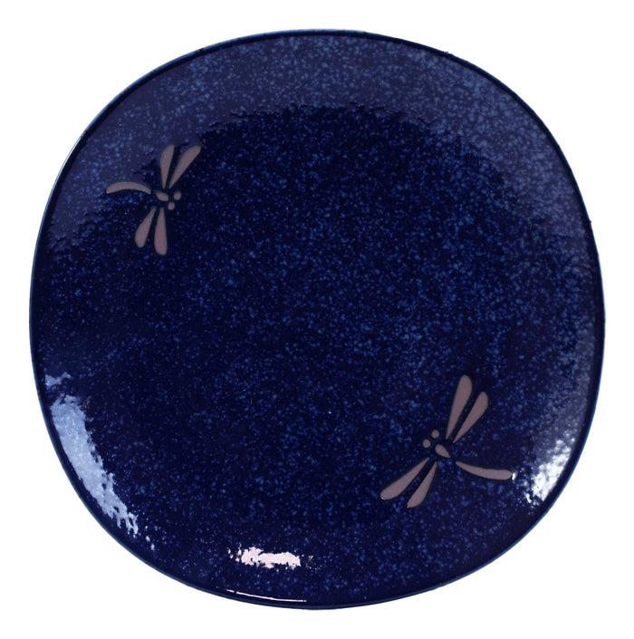 Pack Of 6 Made In Japan Blue Tombo Dragonfly Small Appetizer Salad Coupe Plate