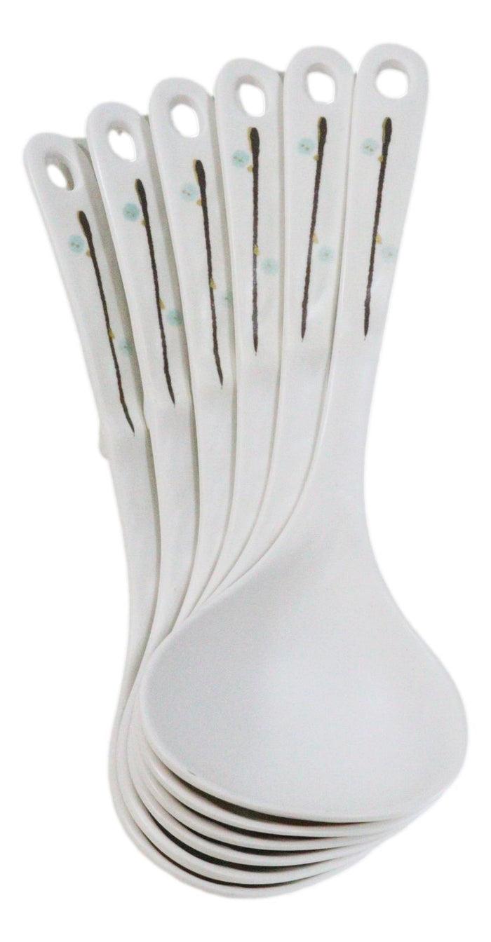 Pack Of 6 Melamine Yukino Hana Soup Gravy Stew Ladle Soup Spoons With Notch 8"L