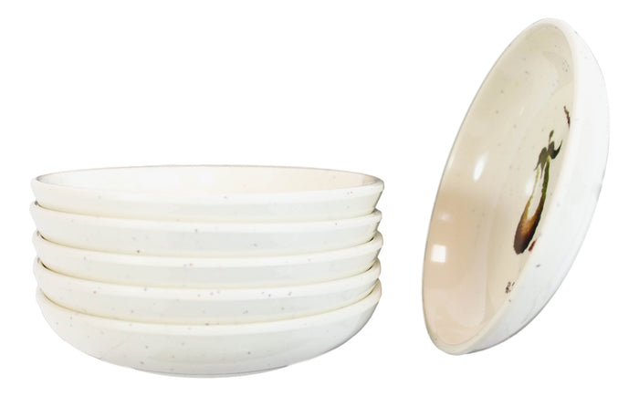 Pack Of 6 Melamine Zen Swirl Eggplant Small Soy Sauce Or Condiment Round Dishes