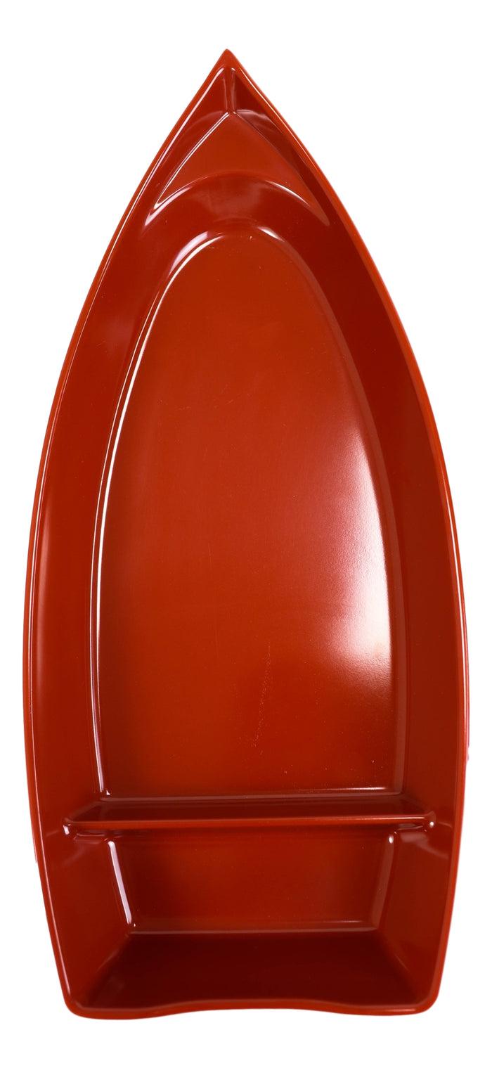Pack Of 6 Plastic Lacquer Red Omakase Sushi Boat Serving Plate Platter 15"Long