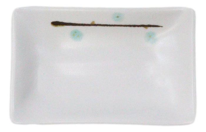 Pack Of 6 Rectangular Yukino Hana Snowflakes Melamine Condiment Sauce Dishes