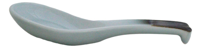 Pack Of 6 Seikai Blue Sky Collection Ceramic Asian Soup Spoons With Hook 5.75"L