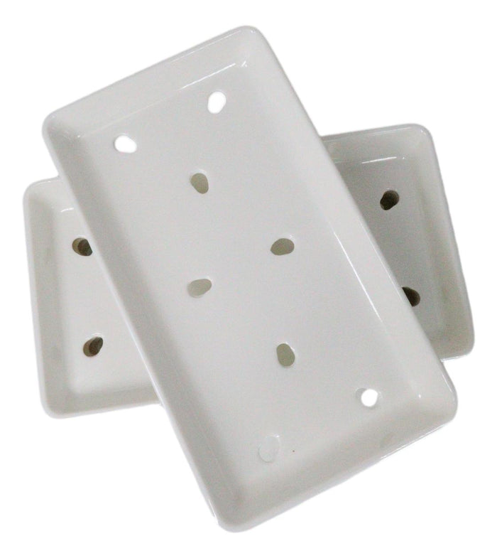 Pack Of 6 White Neta Zara Sushi Case Sashimi Plates With Drip Holes 8.5" By 5"