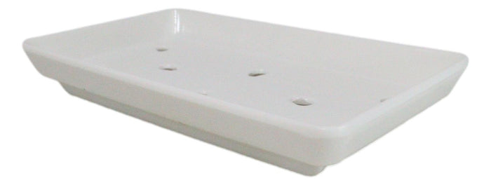 Pack Of 6 White Neta Zara Sushi Case Sashimi Plates With Drip Holes 8.5" By 5"